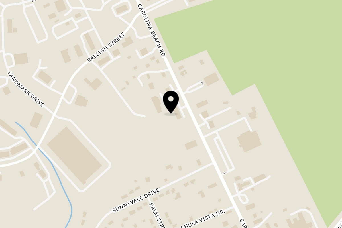 Map showing the location of Taqueria Los Portales Carolina Beach Rd on 3536 Carolina Beach Rd in Wilmington
